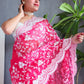 Rajwada Pink Organza  Saree with unstitched Blouse For Women