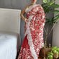 Rajwada Red Organza  Saree with unstitched Blouse For Women
