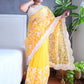 Rajwada Yellow Organza Saree with unstitched Blouse For Women