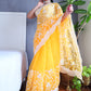 Rajwada Yellow Organza Saree with unstitched Blouse For Women