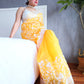 Rajwada Yellow Organza Saree with unstitched Blouse For Women