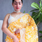 Rajwada Yellow Organza Saree with unstitched Blouse For Women