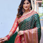 Rajwada Green Silk Saree with unstitched Blouse for Women