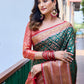 Rajwada Green Silk Saree with unstitched Blouse for Women