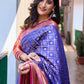 Rajwada Blue Silk Saree with unstitched Blouse For Women