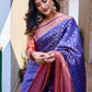Rajwada Blue Silk Saree with unstitched Blouse For Women