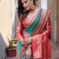 Rajwada Sea Green Silk Saree with unstitched Blouse For Women