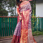 Rajwada Women's Violet Banarasi Silk  Saree with unstitched Blouse