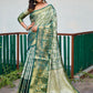 Rajwada Women's Green Banarasi Silk  Saree with unstitched Blouse
