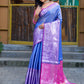 Rajwada Blue Banarasi Silk  Saree with unstitched Blouse For Women