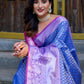 Rajwada Blue Banarasi Silk  Saree with unstitched Blouse For Women