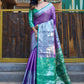 Rajwada Purple Banarasi Silk  Saree with unstitched Blouse For Women
