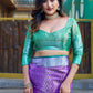 Rajwada Purple Banarasi Silk  Saree with unstitched Blouse For Women