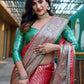 Rajwada Red Banarasi Silk  Saree with unstitched Blouse For Women