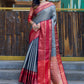 Rajwada Grey Silk  Saree with unstitched Blouse For Women