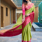 Rajwada Green Silk  Saree with unstitched Blouse For Women