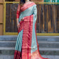 Rajwada Blue Silk Saree with unstitched Blouse For Women
