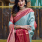 Rajwada Blue Silk Saree with unstitched Blouse For Women