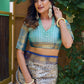 Rajwada Grey Silk Saree with unstitched Blouse For Women