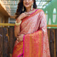 Rajwada Orange Silk  Saree with unstitched Blouse For Women