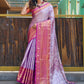 Rajwada Purple Silk  Saree with unstitched Blouse For Women