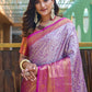 Rajwada Purple Silk  Saree with unstitched Blouse For Women