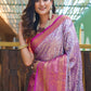 Rajwada Purple Silk  Saree with unstitched Blouse For Women