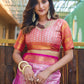Rajwada Pink Silk  Saree with unstitched Blouse For Women