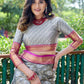 Rajwada Grey Silk Saree with unstitched Blouse For Women