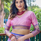 Rajwada Purple Silk Saree with unstitched Blouse For Women