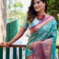 Rajwada Blue Silk Saree with unstitched Blouse For Women