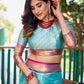 Rajwada Blue Silk Saree with unstitched Blouse For Women
