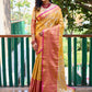 Rajwada Yellow Silk Saree with unstitched Blouse For Women