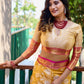Rajwada Yellow Silk Saree with unstitched Blouse For Women