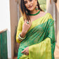 Rajwada Women's Green Silk  Saree with unstitched Blouse