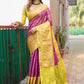 Rajwada Purple Silk Saree with unstitched Blouse For Women