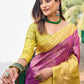 Rajwada Purple Silk Saree with unstitched Blouse For Women