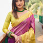 Rajwada Purple Silk Saree with unstitched Blouse For Women