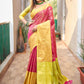 Rajwada Pink Silk Saree with unstitched Blouse For Women