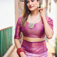 Rajwada Women's Purple Silk  Saree with unstitched Blouse