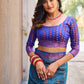 Rajwada Women's Blue Silk  Saree with unstitched Blouse