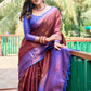 Rajwada Women's Maroon Silk  Saree with unstitched Blouse