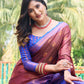 Rajwada Women's Maroon Silk  Saree with unstitched Blouse