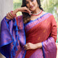 Rajwada Women's Orange Silk  Saree with unstitched Blouse