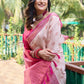 Rajwada Women's Off White Silk  Saree with unstitched Blouse