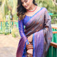 Rajwada Women's Purple Silk  Saree with unstitched Blouse