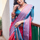 Rajwada Women's Red Silk  Saree with unstitched Blouse