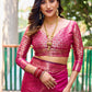 Rajwada Women's Pink Silk  Saree with unstitched Blouse