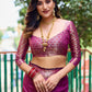 Rajwada Women's Purple Silk  Saree with unstitched Blouse
