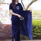Rajwada Women Velvet Embroidered Blue Saree With Blouse Piece